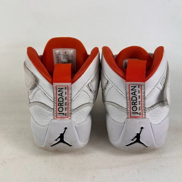 Nike Jumpman Two Trey youth kids boys size 13 c orange white leather sneakers - Picture 7 of 10
